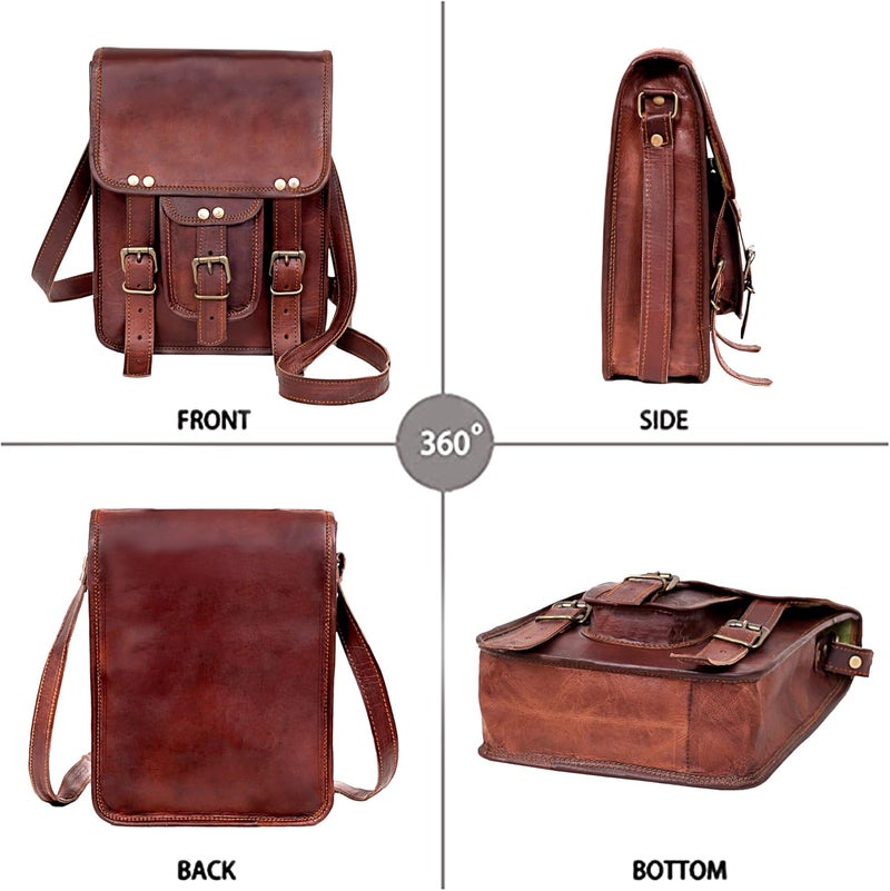 cuero Vintage Tablet Genuine Vintage Leather ipad/tab/Kindle Satchel Crossbody Shoulder Bag 11 Inch - Image 5